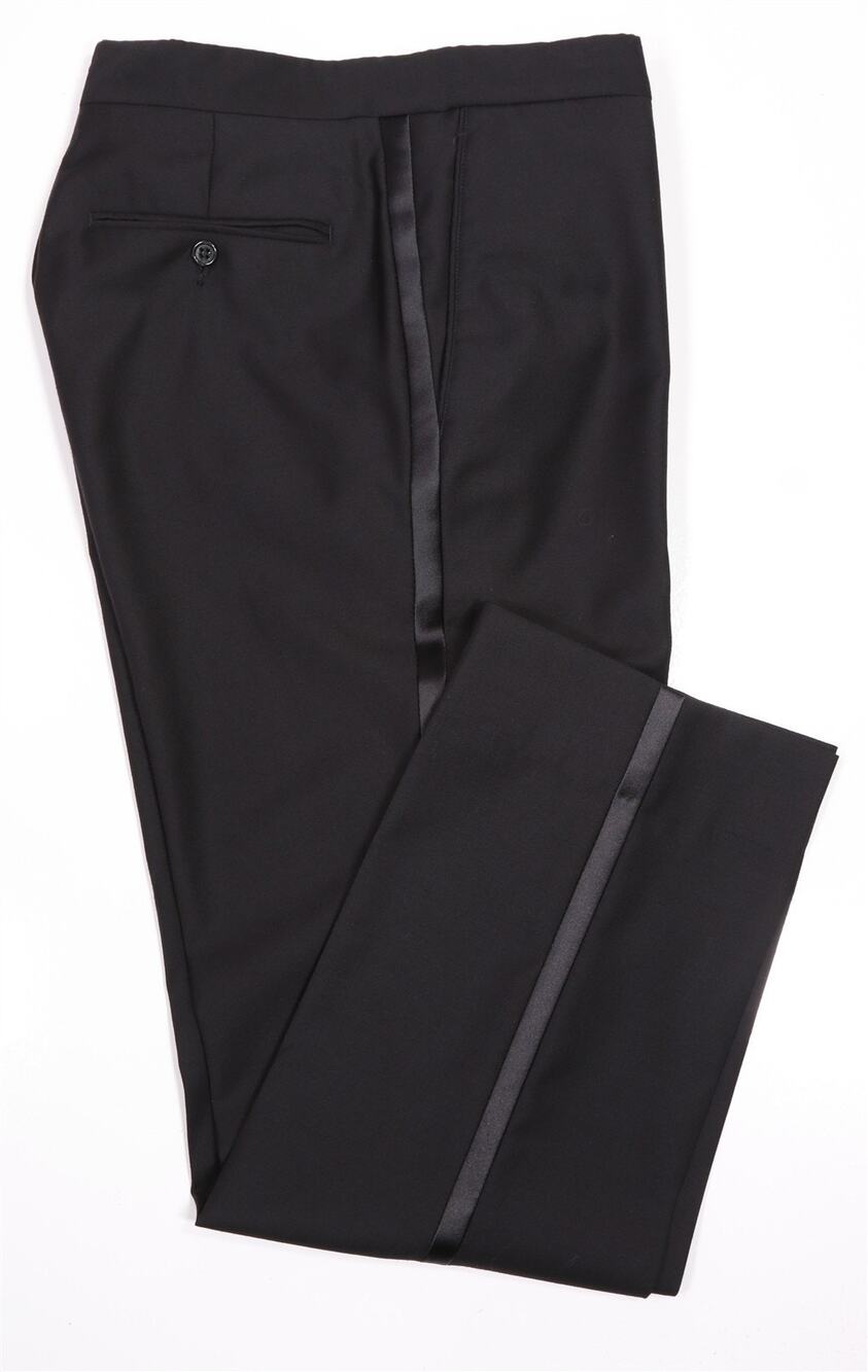 Jos A Bank Signature Black Tuxedo Formal Wedding Flat Front Dress Pants 30x30